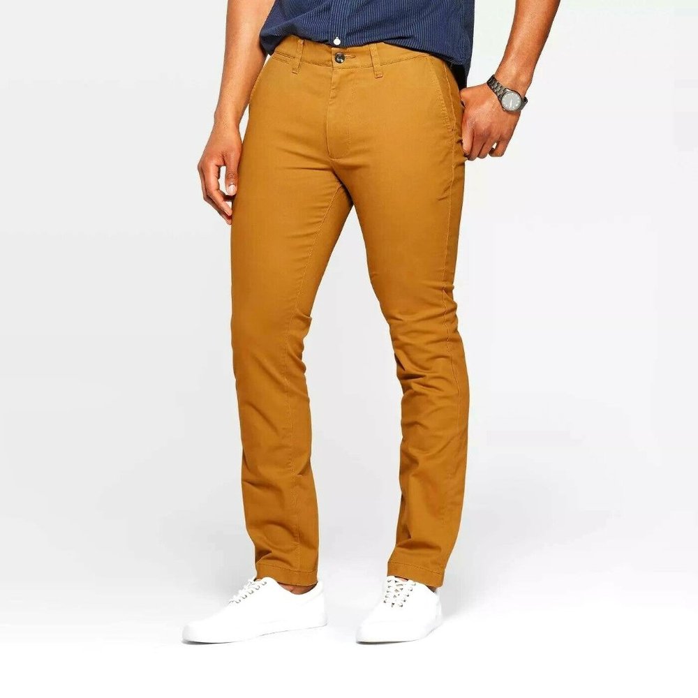 Men's Skinny Fit Chino Pants - Goodfellow - Decaf